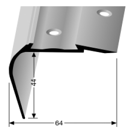 Treppenkantenprofil (707C) für PVC-Gleitschutzeinlagen, versenkt gebohrt