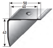 Treppenkantenprofil (374) für selbstklebende Gleitschutzeinlagen, versenkt gebohrt