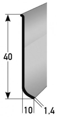 Aluminium-Sockelleiste 40 x 10 mm